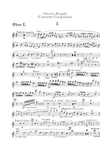 Partition hautbois 1, 2, anglais cor, Concerto Gregoriano, Respighi, Ottorino