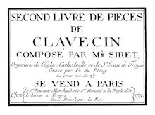 Partition complète, Pièces de Clavecin, Livre 2, Siret, Nicolas