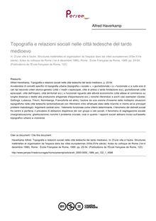 Topografia e relazioni sociali nelle città tedesche del tardo medioevo - article ; n°1 ; vol.122, pg 25-54