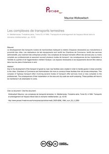 Les complexes de transports terrestres - article ; n°4 ; vol.53, pg 43-50