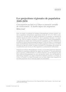 Les projections régionales de population 2005-2030 : concentration au Sud et à l Ouest et intensité variable du vieillissement - le double impact des échanges migratoires - article ; n°1 ; vol.408, pg 137-152