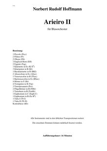 Partition Title (page 1), Arieiro II, Hoffmann, Norbert Rudolf