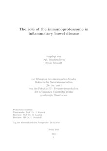 The role of the immunoproteasome in inflammatory bowel disease [Elektronische Ressource] / vorgelegt von Nicole Schmidt