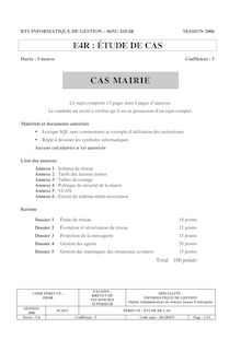 Etude de cas 2006 ARLE Admin. de Réseaux Locaux d Entreprise BTS Informatique de gestion