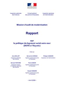 Rapport sur la politique du logement social outre-mer (DOM et Mayotte)