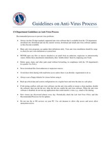 Guidelines on Anti-Virus Process