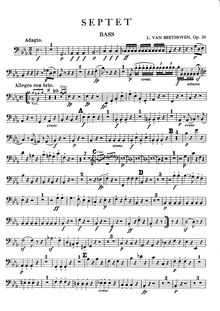 Partition basse, Septet, Beethoven, Ludwig van