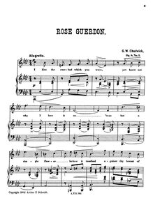 Partition No.1: Rose Guerdon, 3 Love chansons, Chadwick, George Whitefield