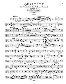 Partition de viole de gambe, Piano quatuor, F minor, Roberti, Giulio