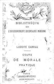 Cours de morale pratique / par Ludovic Carrau,...