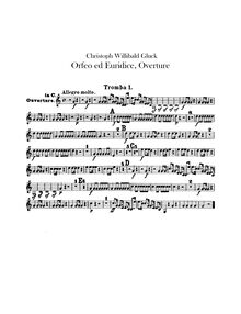 Partition trompette 1, 2 (en C), Orfeo ed Euridice, Orphée et Eurydice; Orpheus und Eurydike
