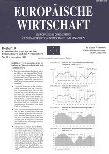 EUROPÄISCHE WIRTSCHAFT. Beiheft Î’ Ergebnisse der Umfrage bei den Unternehmern und den Verbrauchern Nr. 11 - November 1999