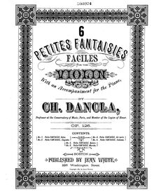 Partition de violon, 6 Petites fantaisies faciles, Dancla, Charles par Charles Dancla