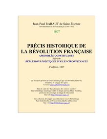 PRÉCIS HISTORIQUE DE LA RÉVOLUTION FRANÇAISE