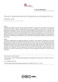Direction départementale de l Equipement et aménagement de l espace rural - article ; n°1 ; vol.117, pg 57-60