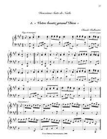 Partition , « Votre bonté grand Dieu », Recueil de Noëls, Recueil de Noëls formant quatre Suites avec des Variations pour le Clavecin ou le Fortepiano