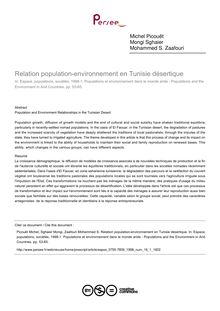 Relation population-environnement en Tunisie désertique - article ; n°1 ; vol.16, pg 53-65