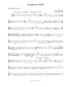 Partition trompette 3, Symphony No.29, B♭ major, Rondeau, Michel