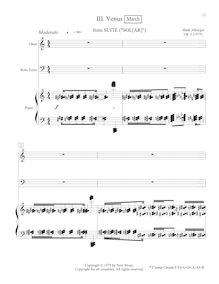 Partition , Venus (March),  pour hautbois, Piano, et Percussion