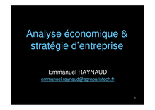 Analyse économique & stratégie d entreprise
