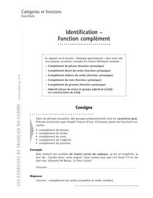 Fonctions, Identification – Fonction complément
