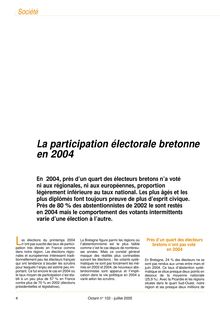 La participation électorale bretonne en 2004 (Octant n° 102)