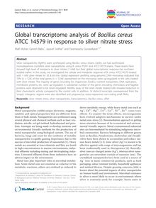 Global transcriptome analysis of Bacillus cereusATCC 14579 in response to silver nitrate stress