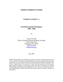 OFHEO Working Papers are preliminary products circulated to stimulate  discussion and critical comment