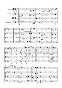 Partition , Allegro, corde quatuor No.3, Op.18/3, D major, Beethoven, Ludwig van par Ludwig van Beethoven