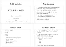 HTML PHP et MySQL - ANGD Mathrice HTML PHP et MySQL Avant-propos ...