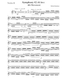 Partition violons II, Symphony No.2, E minor, Rondeau, Michel par Michel Rondeau