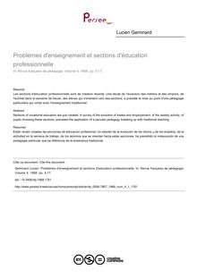 Problèmes d enseignement et sections d éducation professionnelle - article ; n°1 ; vol.4, pg 5-17