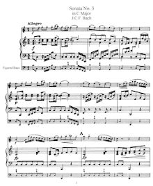 Partition Score et flûte , partie, flûte Sonata No.3 en C major