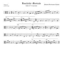 Partition ténor viole de gambe 2, alto clef, Banchetto Musicale