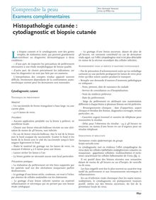 Examens complémentaires - Histopathologie cutanée : cytodiagnostic et biopsie cutanée
