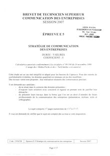 Stratégie de communication des entreprises 2007 BTS Communication des entreprises