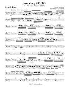 Partition Basses, Symphony No.15  Black Halloween , F minor, Rondeau, Michel