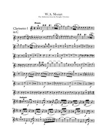 Partition clarinette 1, 2 (en C), Die Entführung aus dem Serail