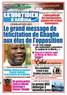 Le Quotidien d’Abidjan n°3048 - du mardi 09 mars 2021