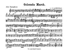 Partition ténor Saxophone (B♭), Golconda March, A♭ major and D♭ major