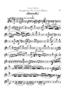 Partition clarinette 1, 2, 3 (B♭, A) Piccolo clarinette (aussi clarinette (A)),basse clarinette (B♭, A), Symphony No.6