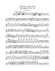 Partition flûte, Symphony No.41, Jupiter Symphony, C major, Mozart, Wolfgang Amadeus par Wolfgang Amadeus Mozart
