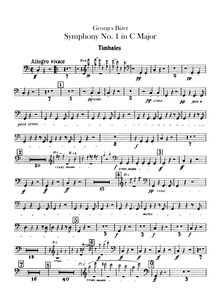 Partition timbales, Symphony en C Major, Bizet, Georges