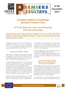 L’enquête emploi en Guadeloupe deuxième trimestre 2012
