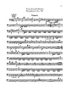 Partition timbales (D, A), Symphony No.86 en D major, Sinfonia No.86