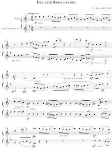 Partition complète, Duet pour flûte et cor, Dúo para flauta y trompa