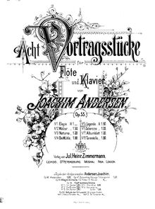 Partition , Legende, 8 Performance pièces pour flûte et Piano, Op.55