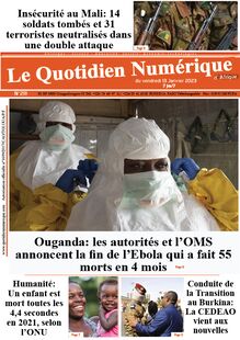 Le Quotidien Numérique d’Afrique N° 2111 - Du vendredi 13 janvier 2023