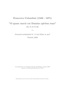 Partition complète, O quam suavis est Domine spiritus tuus, Colombini, Francesco