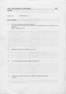 UTBM 1999 cp41 methodologie de conception genie mecanique et conception semestre 2 partiel